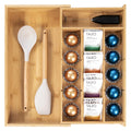 Bamboo Tea Bag & Coffee Pod Organizer, Expandable 24.1-43.2cm Kitchen Drawer Insert